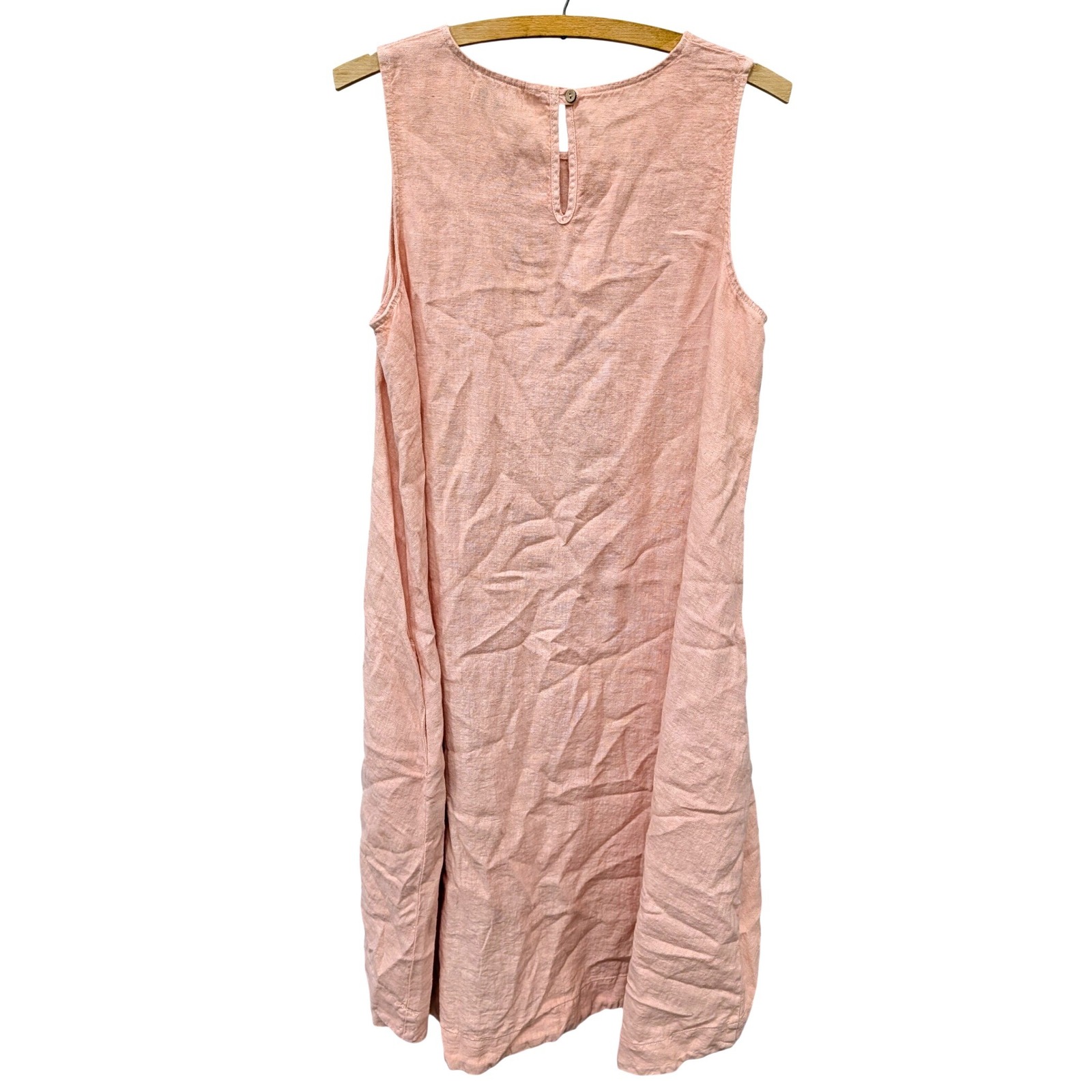 Magiclinen Nwt Toscana High-Low Linen Dress Woodrose Pink Sleeveless Shift- S — image 4 of 8